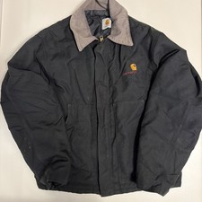 VTG Carhartt Jacket Men 42 Arctic J02 BLK Black Faded Crop Fit USA made Large