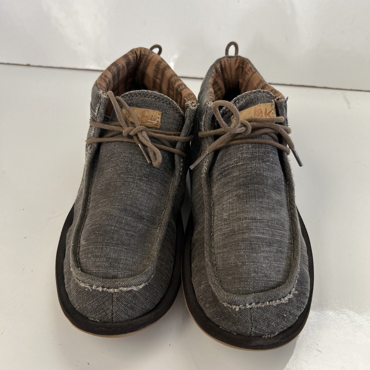 Sanuk Walla Chukka Shoes Charcoal Gray Sz. 13 Lace Up Ankle New Laces Surfer EUC Sanuk Nu-Nami Chukka Lace Up Taupe Shoes Men main image 2