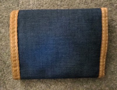 Vtg 1980s Trifold Canvas Wallet Blue,Brown, Red, Unicorn Wallets Made In The USA