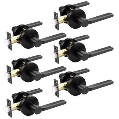 Probrico Passage Door Handles Keyless Interior Door Handle, Black Interior Door