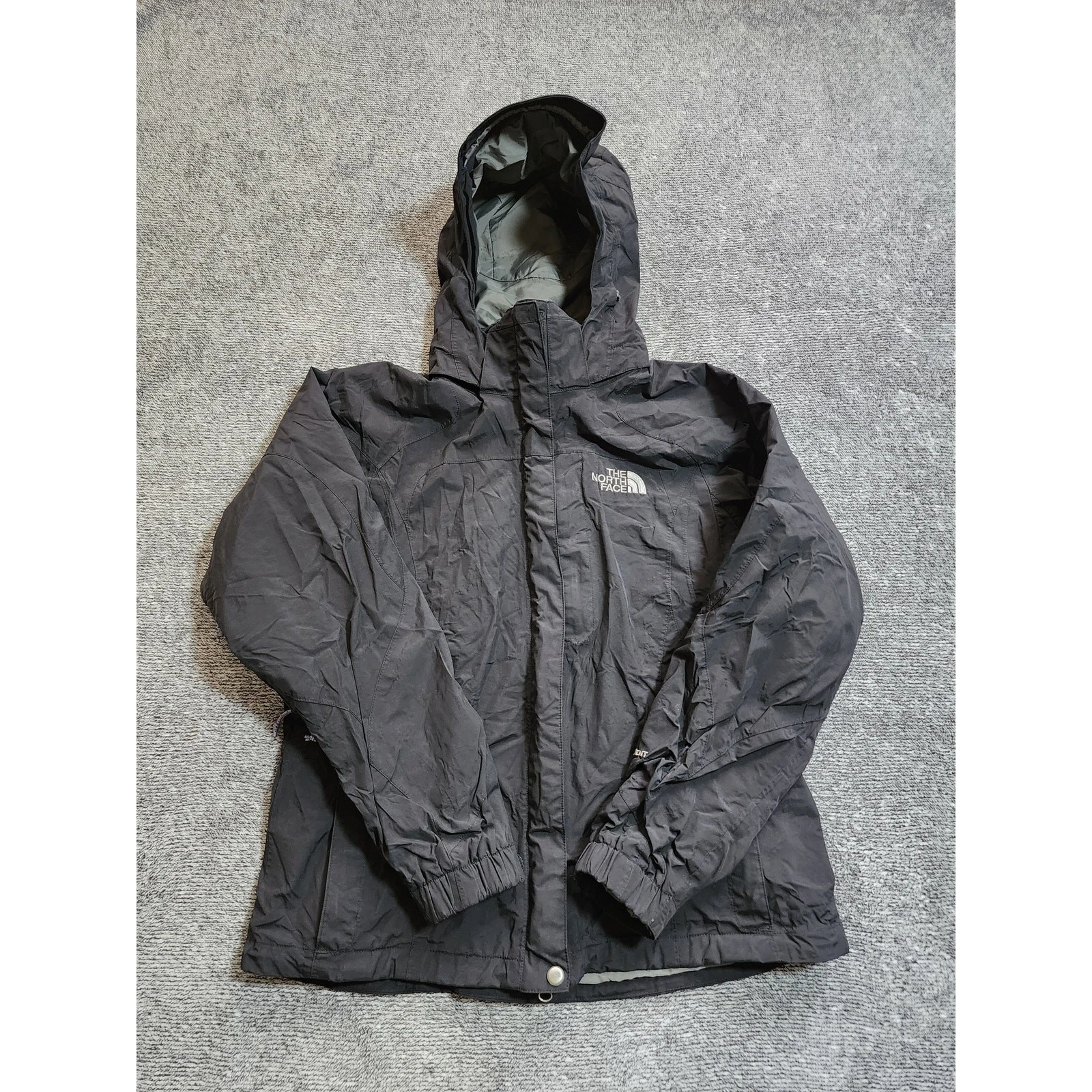 The North Face Womens M Hyvent Hooded Black Jacket Outdoor Ski Snow Sporty