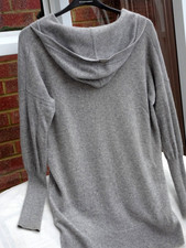 Max Studio Grey 100% Cashmere  Asymmetric  Hoodie