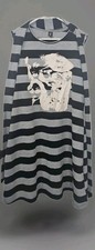 Shein Striped Sleeveless Dress with Faces Graphic Print/Scarf Halloween Goth 3x
