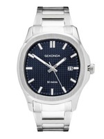 Sekonda Octaire 40 Mm Herren TV Silber Analog Uhr Mit Silber Armband