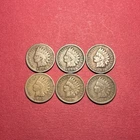 Lot Of (6) Indian Head Cents/Pennies G-F (1888, 1896, 1901, 1902, 1907, 1908)