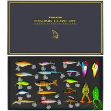 THKFISH 19PCS Fishing Lures Gift Kit Tackle Box Freshwater Catch All Fishing ...