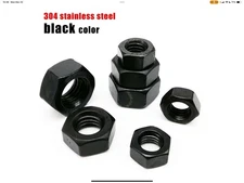 50pcs M2.5M Black 304 Stainless Steel Hex Hexagon Nut