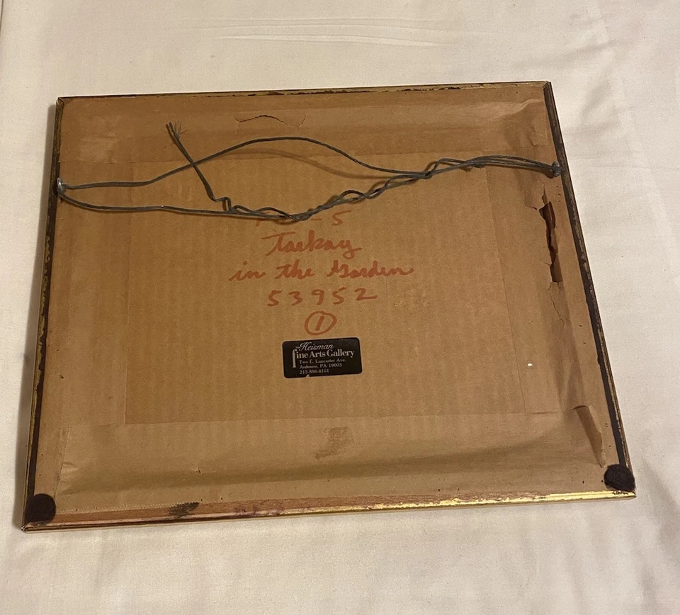 Arte serigrafía original de Itzchak Tarkay (1935-2012) café “en el jardín” 12 X14 Foto 2 de 4