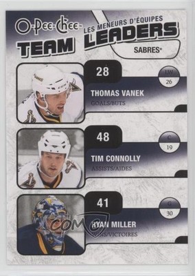 2010-11 O-Pee-Chee Team Leaders Thomas Vanek Tim Connolly Ryan Miller #TL-4 n1u