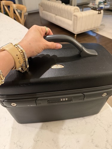 Samsonite 90’s Black Train Case Cosmetic Case, Mirror, & Combin. Lock - Afbeelding 5 van 16