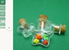r-Shaped Mini Glass Bottles with Cork Stoppers for Craft Storage