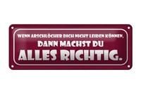 Blechschild Spruch 27X10Cm Wenn ArschlöCher Dich Nicht Dekoration