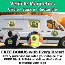 Custom Vehicle Magnetic Signs Circle Square Rectangle Any Size | Free T-Shirt