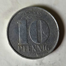 DDR 10 Pfennig M&uuml;nze 1975 &ndash; Deutsche Demokratische Republik, Nominal 10 Pf