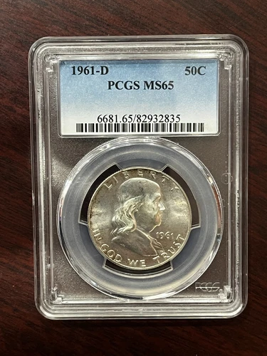 1961-D Franklin Half Dollar MS65 PCGS Blue Label