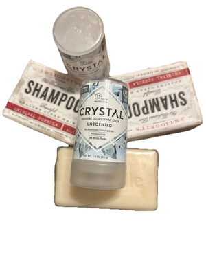 CRYSTAL  Deodorant / J.R Ligette Shampoo/marseille Soap Travel Set Of 5