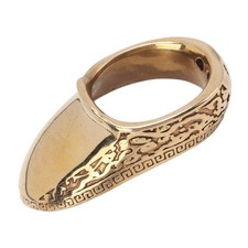 Anelli Pollice Tiro con l'Arco 16mm Buona Protezione Modello Incisione Ottone Finger Prot NUOVO