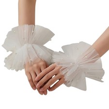 Wrist Cuffs for for Shirt Sweater False Sleeve Pearls Tulle Wrist Cuffs