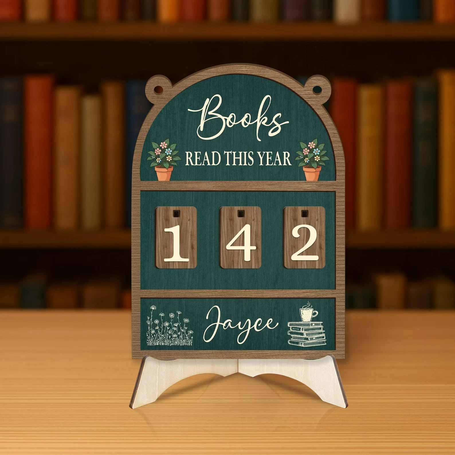 Personalized Books Read This Year Tracker, Wooden Reading Tracker Sign