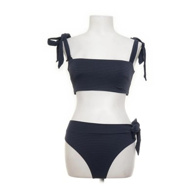 H&M, Bikini, Größe: 36, Elasthan/Polyamid/Polyester, Blau, Rippenstrick #BKB