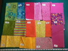 YOUR CHOICE: FQs SCRAPS Pieces Bright stripes prints cotton Craft quilt Fabric