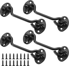 4 Pcs 4 Inch Hook and Eye Latch Door Gate Barn Window Brace  Cabin Lock Hardwar