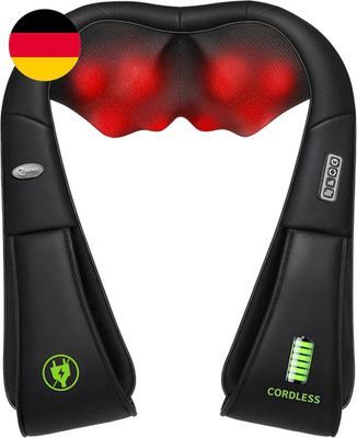 Cotsoco Massagegerät,4D Kabelloses Beheiztes Nackenmassagegerät, Batteriebetrieb