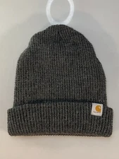 Carhartt Beanie Mens Gray Woodside Acrylic Hat One Size Thinsulate Platinum 