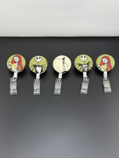 Lot of Five Retractable ID Name Badge Holder Reel Nightmare Before Christmas