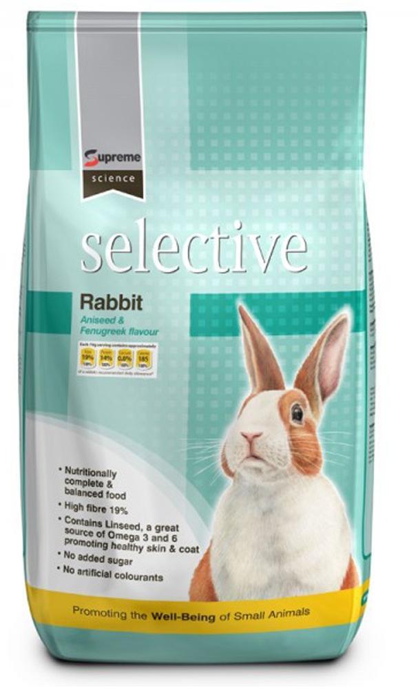 Rabbit Food Supreme Science Selective 3kg Non Selective Pellets Complete