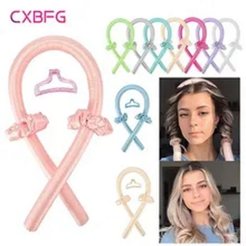 Diadema de varilla rizadora sin calor - sin calor rizos de seda rizador de pelo rodillos de cinta Foto 2 de 4