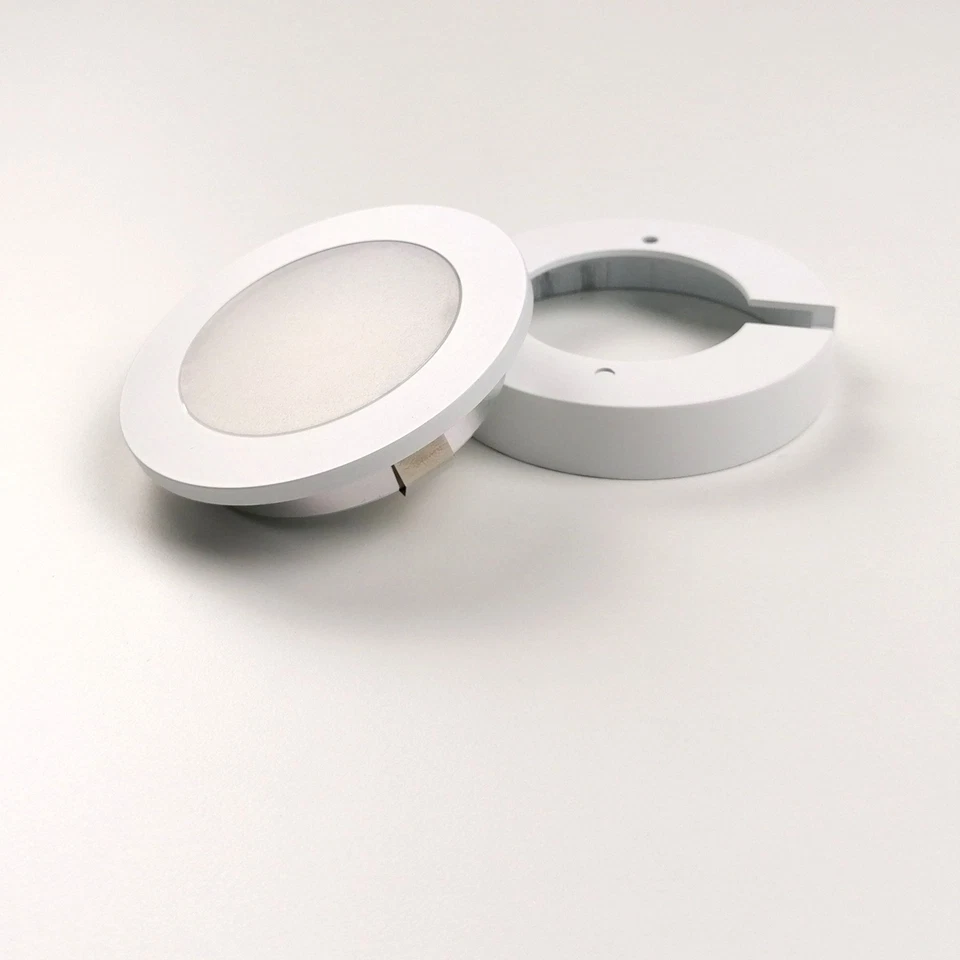 kalb | 3er Set LED Einbauspot Alu Weiß 12VDC 3 Watt Warmweiß inkl. Aufsatzring - Bild 2 von 4