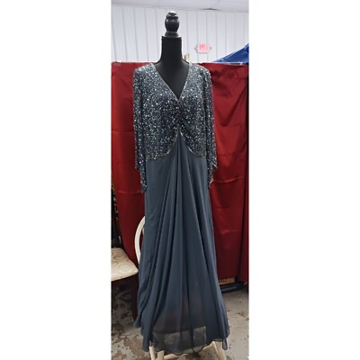 Formal Gown Dress Dark Gray Sequins