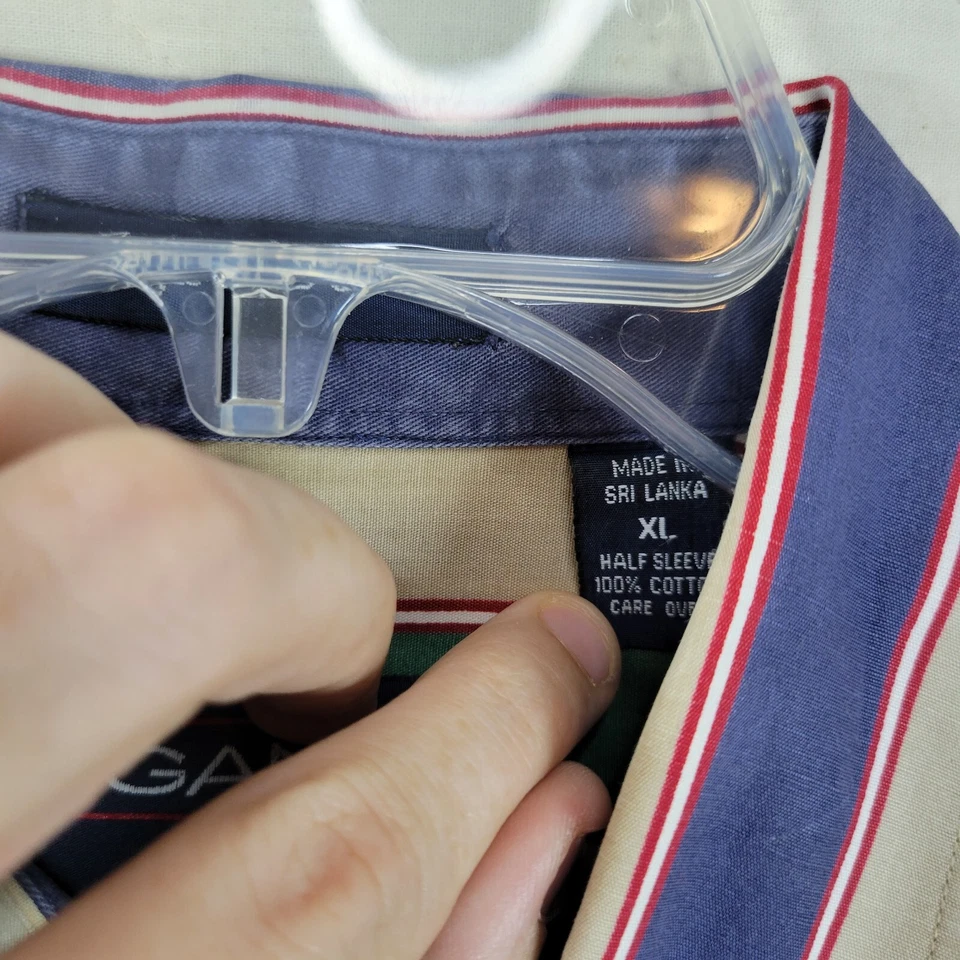 VTG Gant Golf Imperial Poplin Striped Short Sleeve Button Front Shirt Men's XL - Image 3 of 4