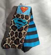 D.C Comics - Superman - Crew Height Socks - 2-Pair Pack - Size: 6-12 - NEW