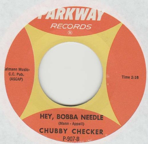 CHUBBY CHECKER 45 SPREAD JOY B/W HEY, BOBBA NEEDLE VG+ PARKWAY 907 - Imagen 2 de 2