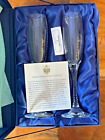 Faberge Atelier Bristol Crystal 10 inch Champagne Flutes With Box