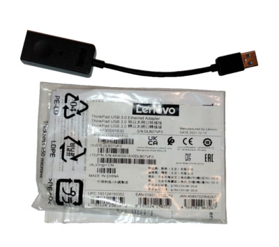 Lenovo ThinkPad USB 3.0 to Ethernet Adapter   RJ45 LAN   Model 4X90S91830   NEW