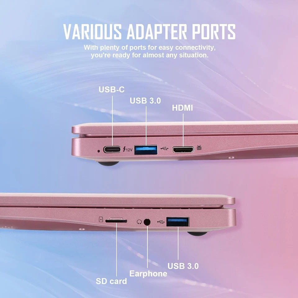 10'' Laptop Windows 11 Notebook 8GB+128GB Intel Celeron Quad-Core Processors - Image 4 of 4