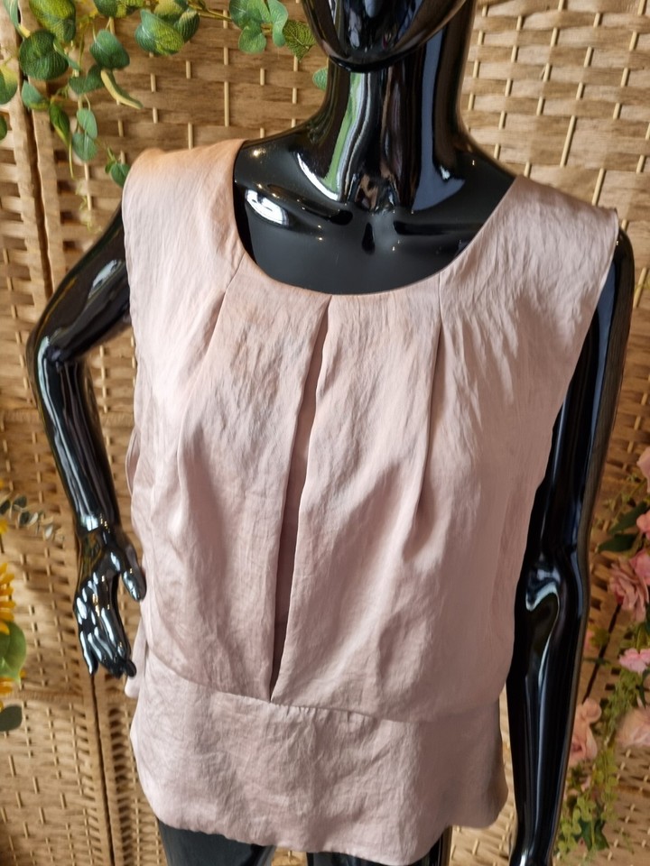 Jasper Conran Drape Blouson Top Size UK 18 BRAND NEW Light Gold Bronze