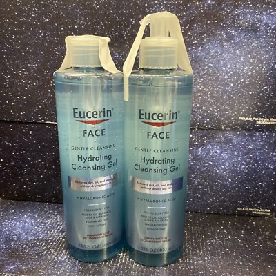 Eucerin Face Cleansing Gel Hyaluronic Acid 13.5 Fl Oz (1 Damaged Cap)