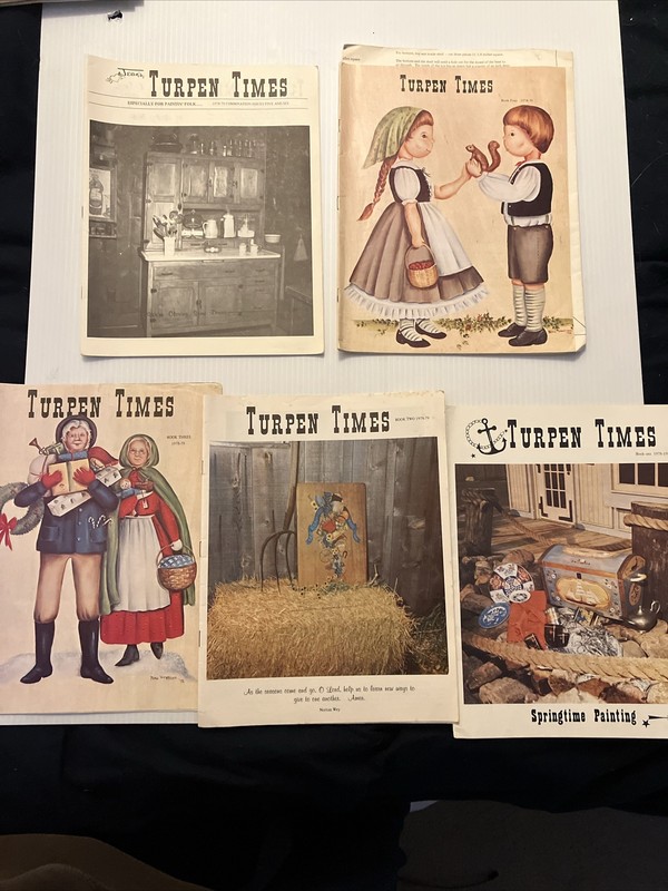 Turpin Times 1978-79 5 Magazines Tole Folk Painting Pattern Design