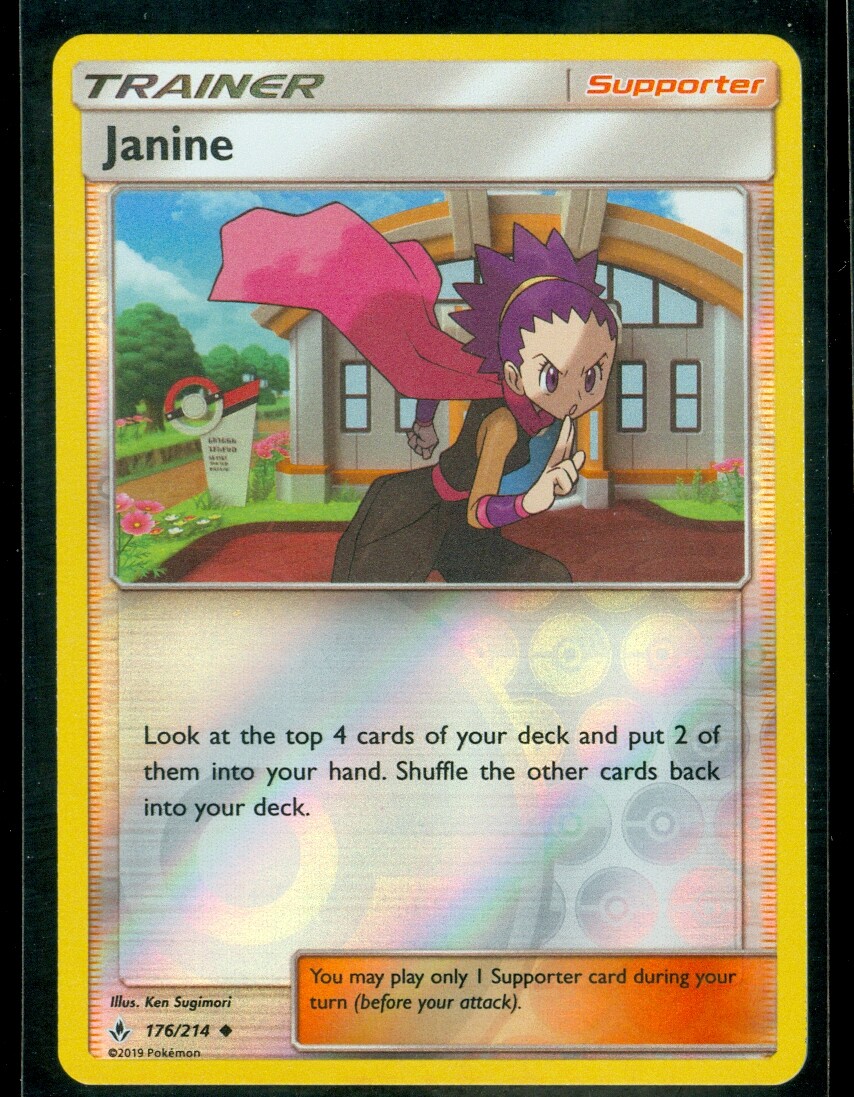 Pokemon JANINE 176/214 Unbroken Bonds - Rev Holo - MINT