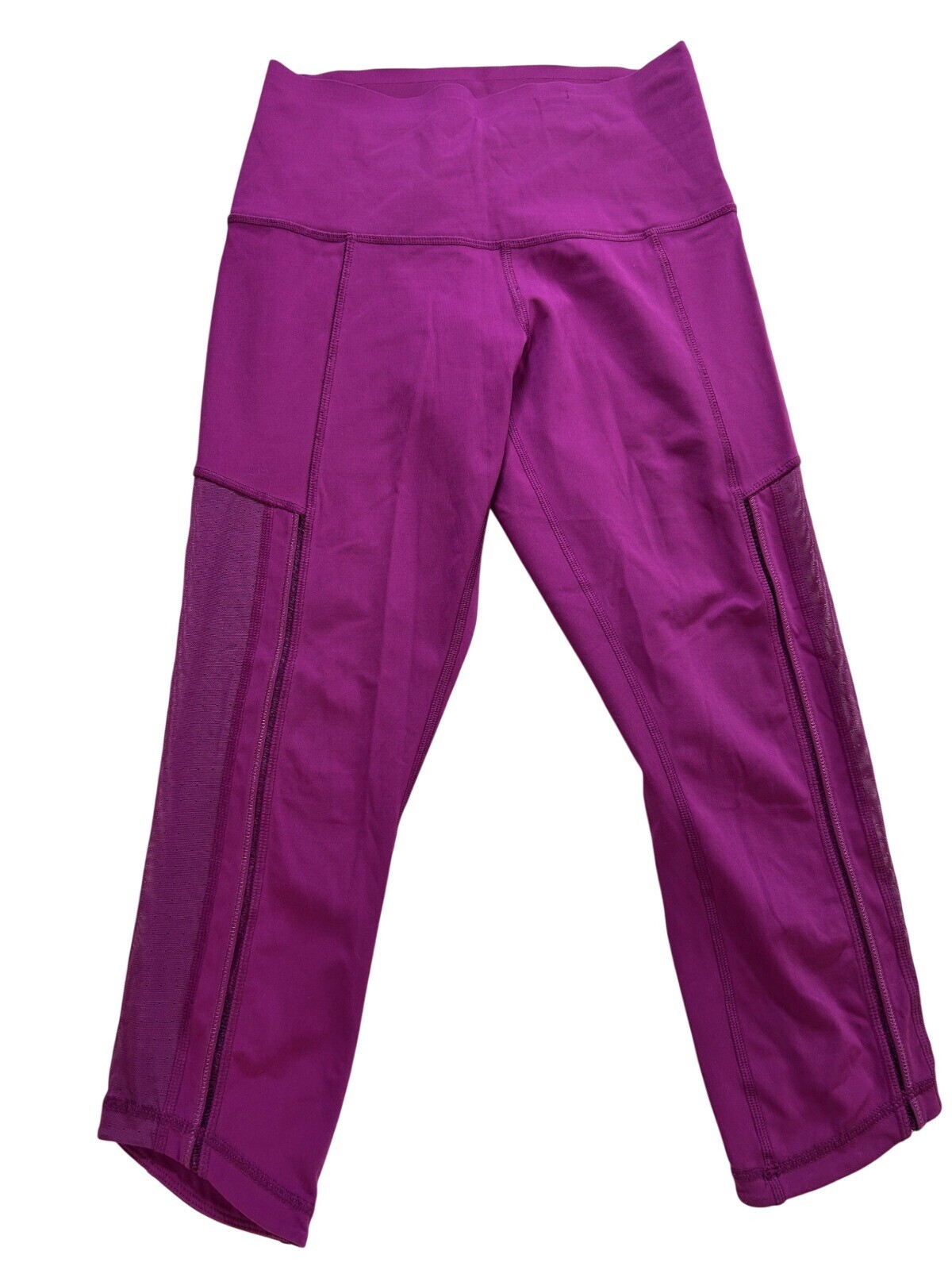 Lululemon Womens Size 6 Fuchsia Cropped High Rise Mesh Leggings
