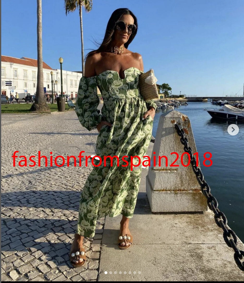 Zara green cotton dress Clearance