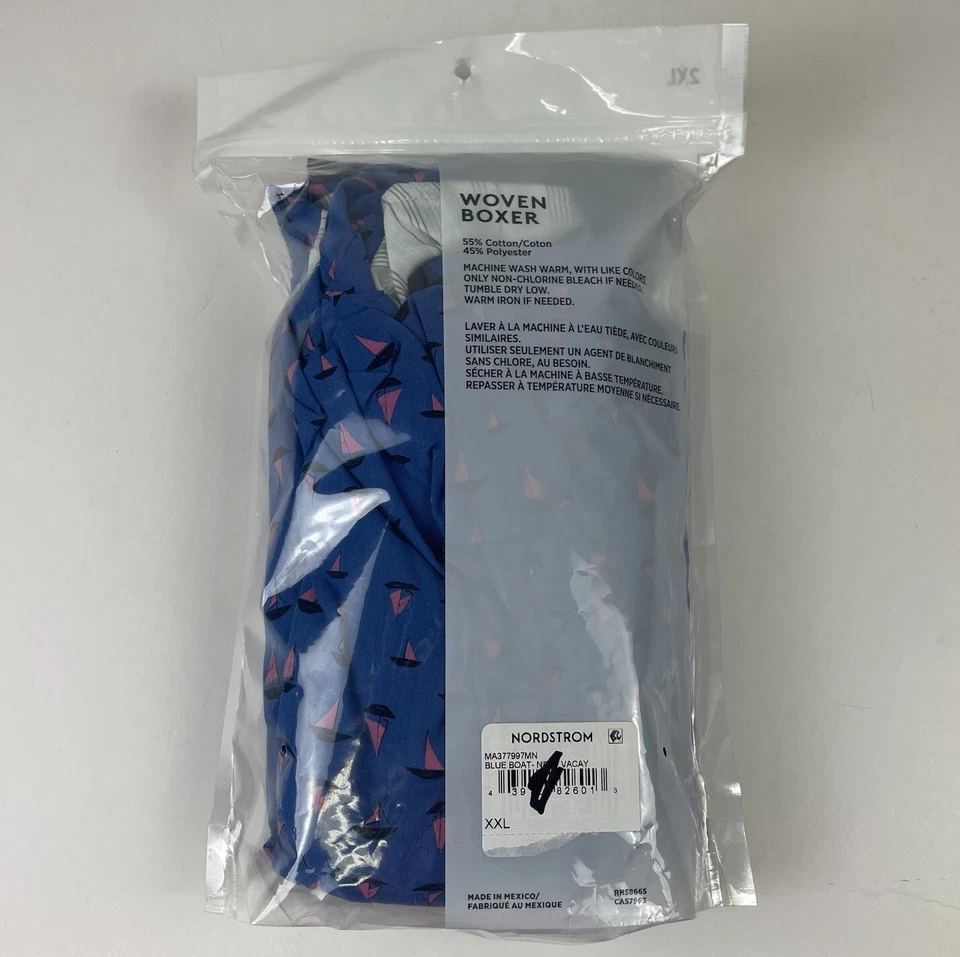 Nordstrom 3 упаковки сплетенные боксеры мужской магазин 2XL синий мульти парусник новый - Изображение 4 из 4