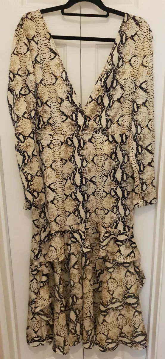 UNUSUAL SEXY SNAKE PRINT WOMEN S PARTY DRESS. STYLISH ELEGANT BNWT SIZE 10