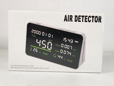 7-in-1 Air Quality Monitor CO2 TVOC HCHO Temp Humidity Indoor USB-C