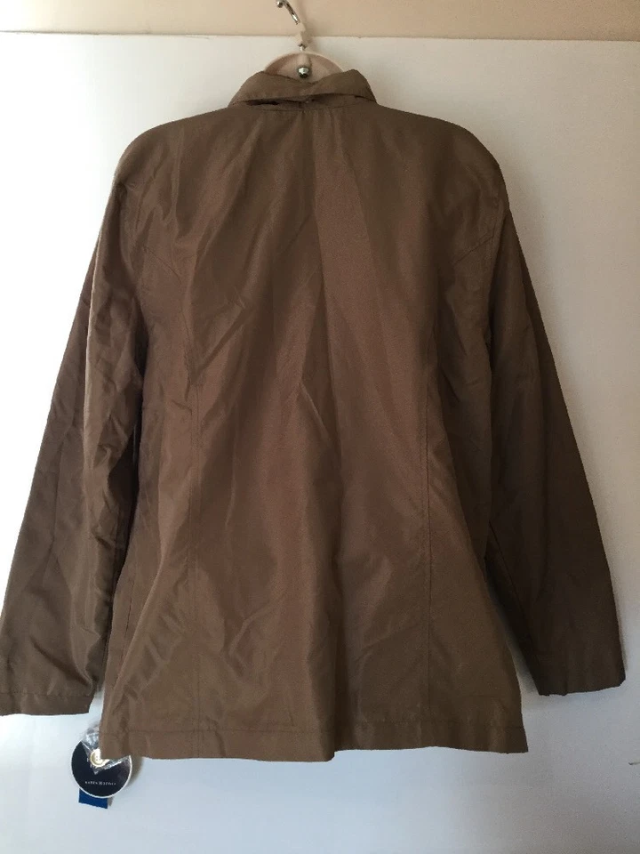 NUEVO CON ETIQUETAS CORTAVIENTOS KAREN SCOTT MARRÓN CASTAÑO CAPUCHA OCULTA TALLA PEQUEÑA Foto 4 de 4