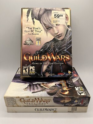 Guild Wars x 3 Lot Game Of The Year, Factions, Guild Wars 2 PC Games CD Rom